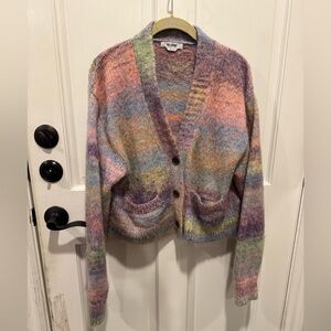 RE/DONE 90s Crop Cardigan Purple Space Dye